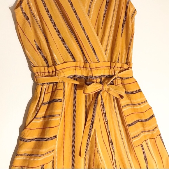 Monteau Flowy Spring Striped Jumpsuit Sleeveless With Pockets Large Like New - Picture 3 of 6